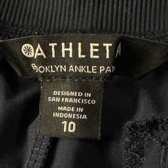 Athleta SZ 10 Brooklyn Ankle Pants Pocket Stretch Mid-Rise Lightweight Navy Blue - Picture 6 of 8